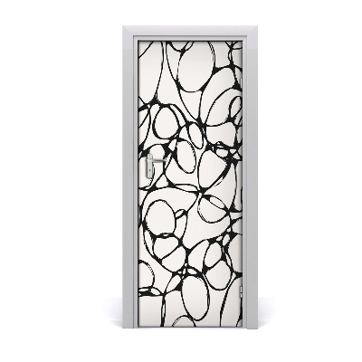 Samolepící fólie na dveře Kaotični crni krugovi