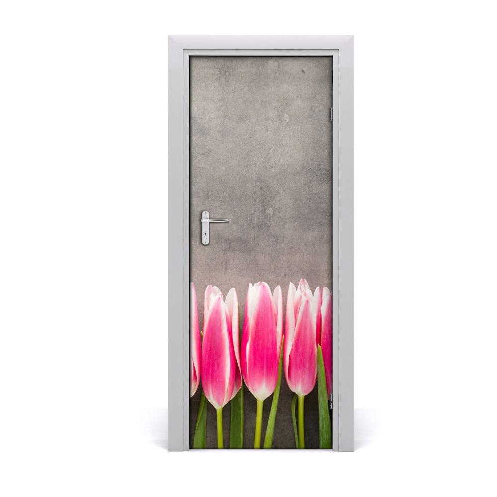 Samolepící fólie na dveře Ružičasti tulipani