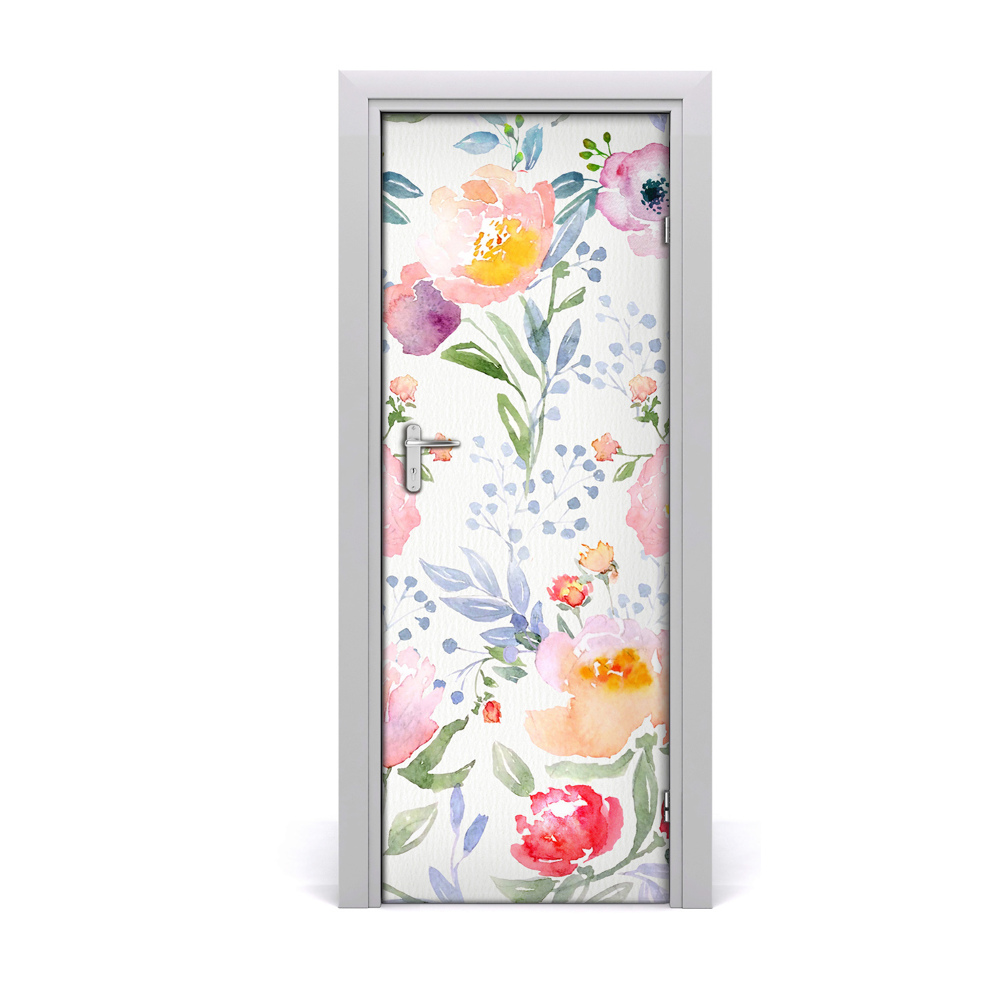 Tapeta na dveře Šareno akvarel cvijeće