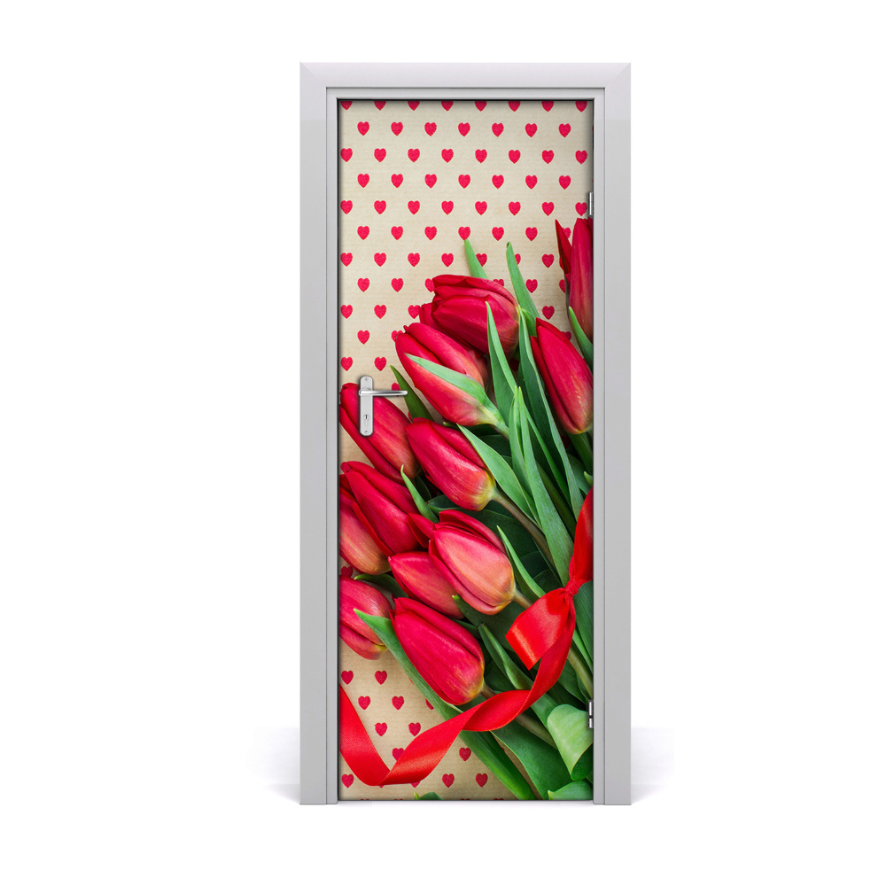 Samolepící fototapeta na dveře Crveni tulipani