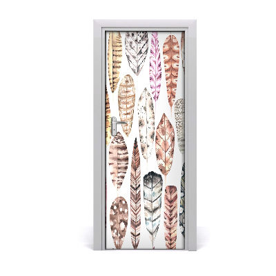 Tapeta na dveře s 3d efektem Šareno boho perje