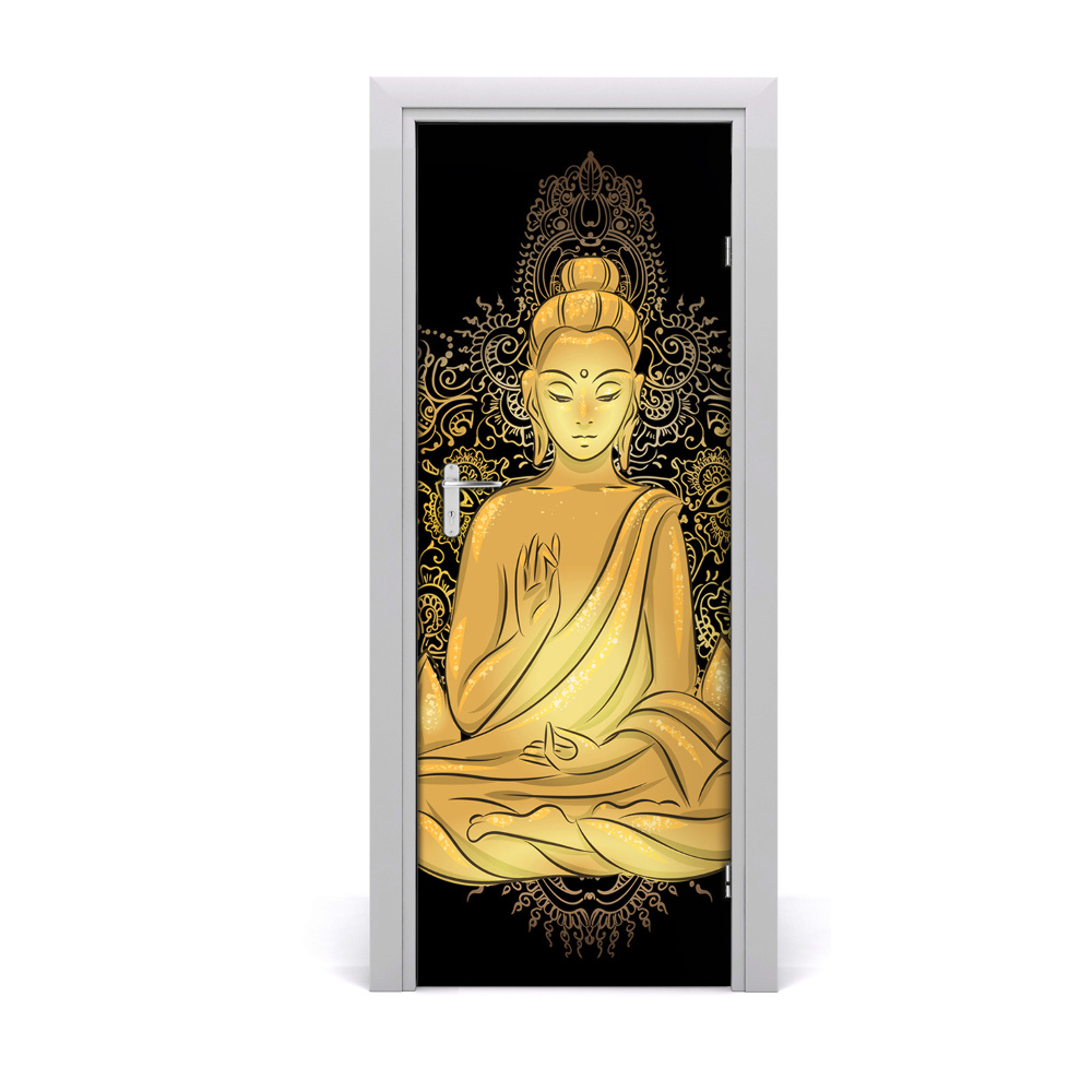 Tapeta na dveře s 3d efektem Buddha i mandala