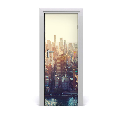 Samolepící fólie na dveře Panorama New Yorka iz zraka