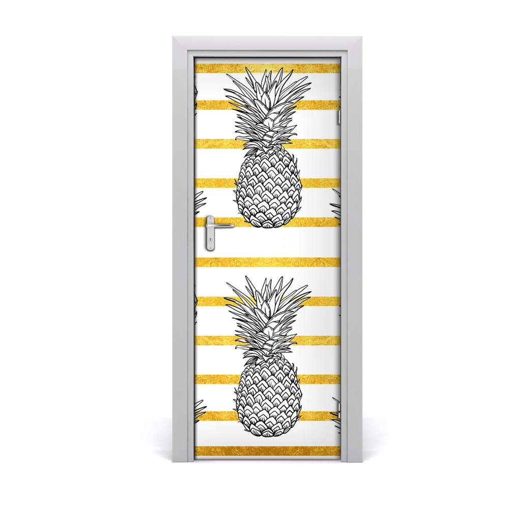 Obrazová tapeta na dveře Žuti prugasti ananas