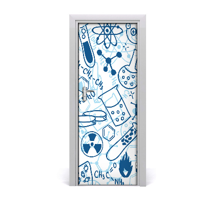 Tapeta na dveře s 3d efektem Pozadina kemijskih simbola