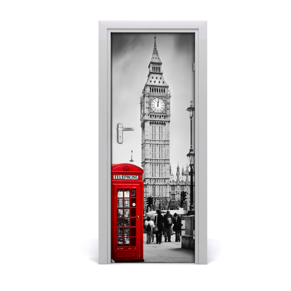 Tapeta na dveře Big Ben crveni štand