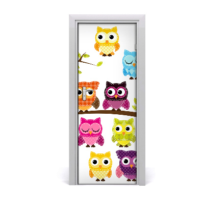Samolepící tapeta na dveře Šarene sove