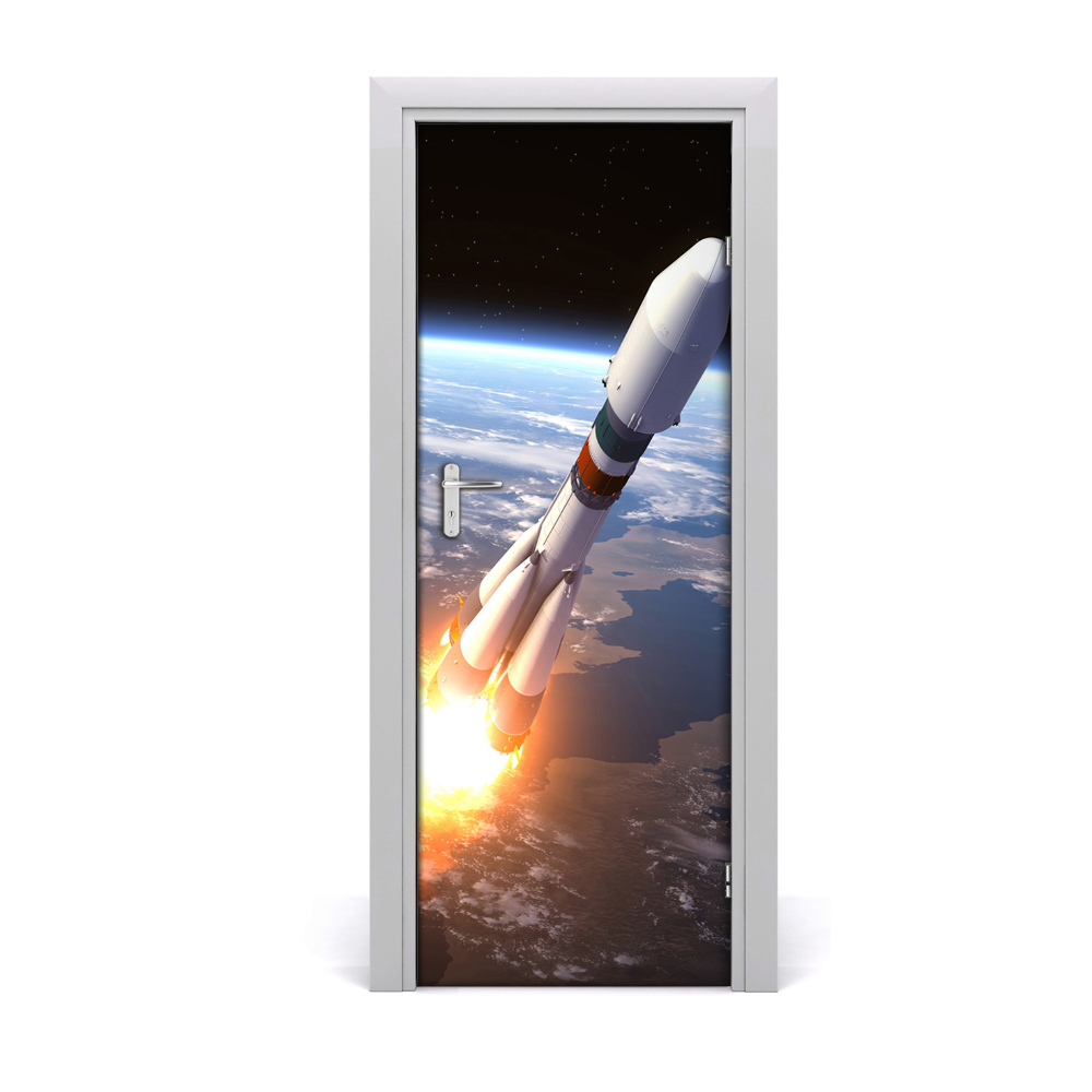 Fototapeta na dveře Svemirska raketa na pozadini Zemlje