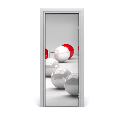 Tapeta na dveře s 3d efektem Crvene i bijele lopte