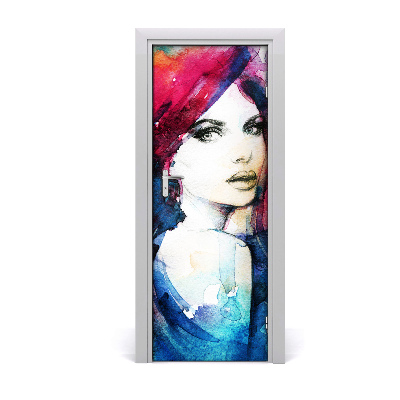 Samolepící tapeta na dveře Akvarel žena