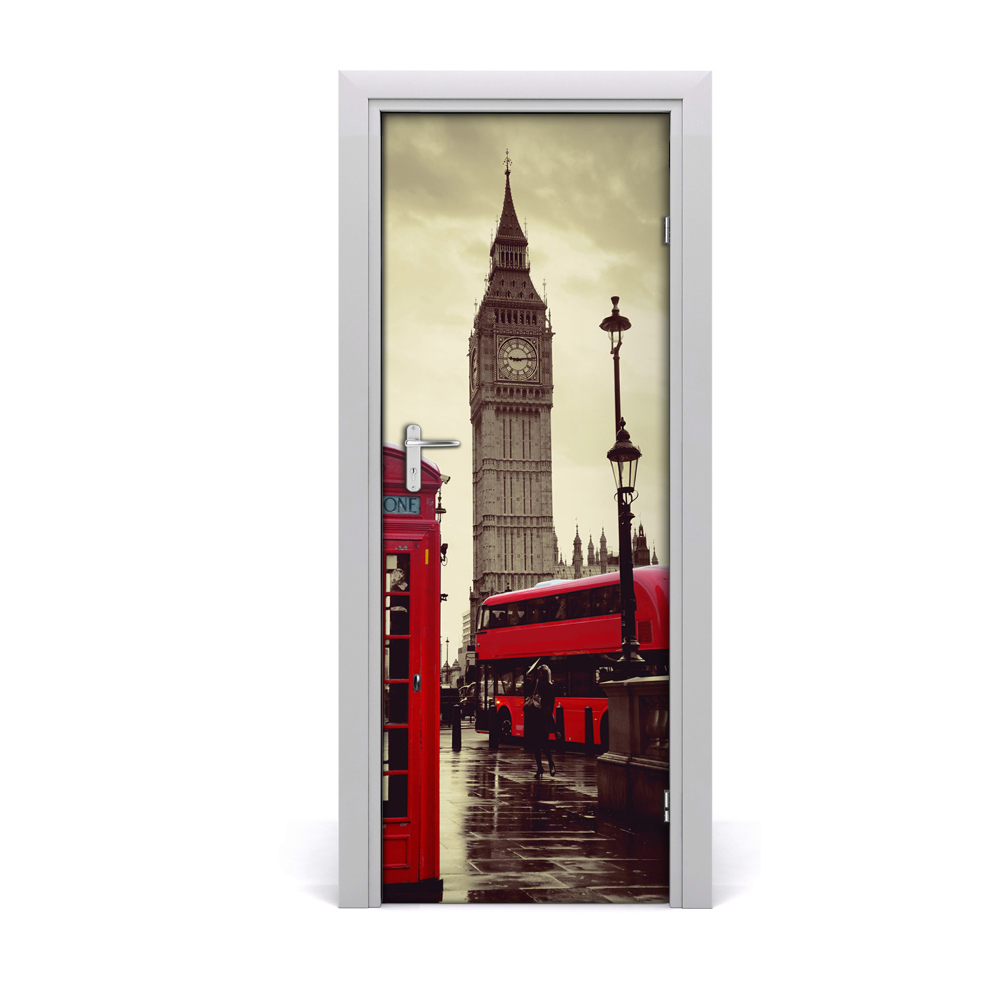 Samolepící tapeta na dveře Londonski autobus Big Ben