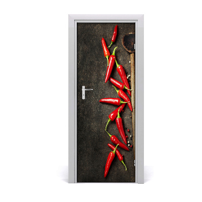 Obrazová tapeta na dveře Čili papričice
