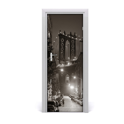 Fototapeta na dveře Manhattan New York crno-bijelo