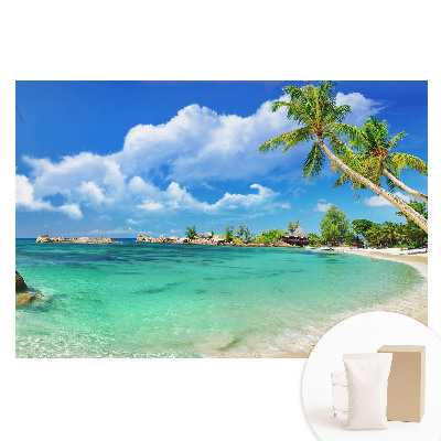 Fototapeta s potiskem na netkané textilii Exotická pláž, palmy, zeleň