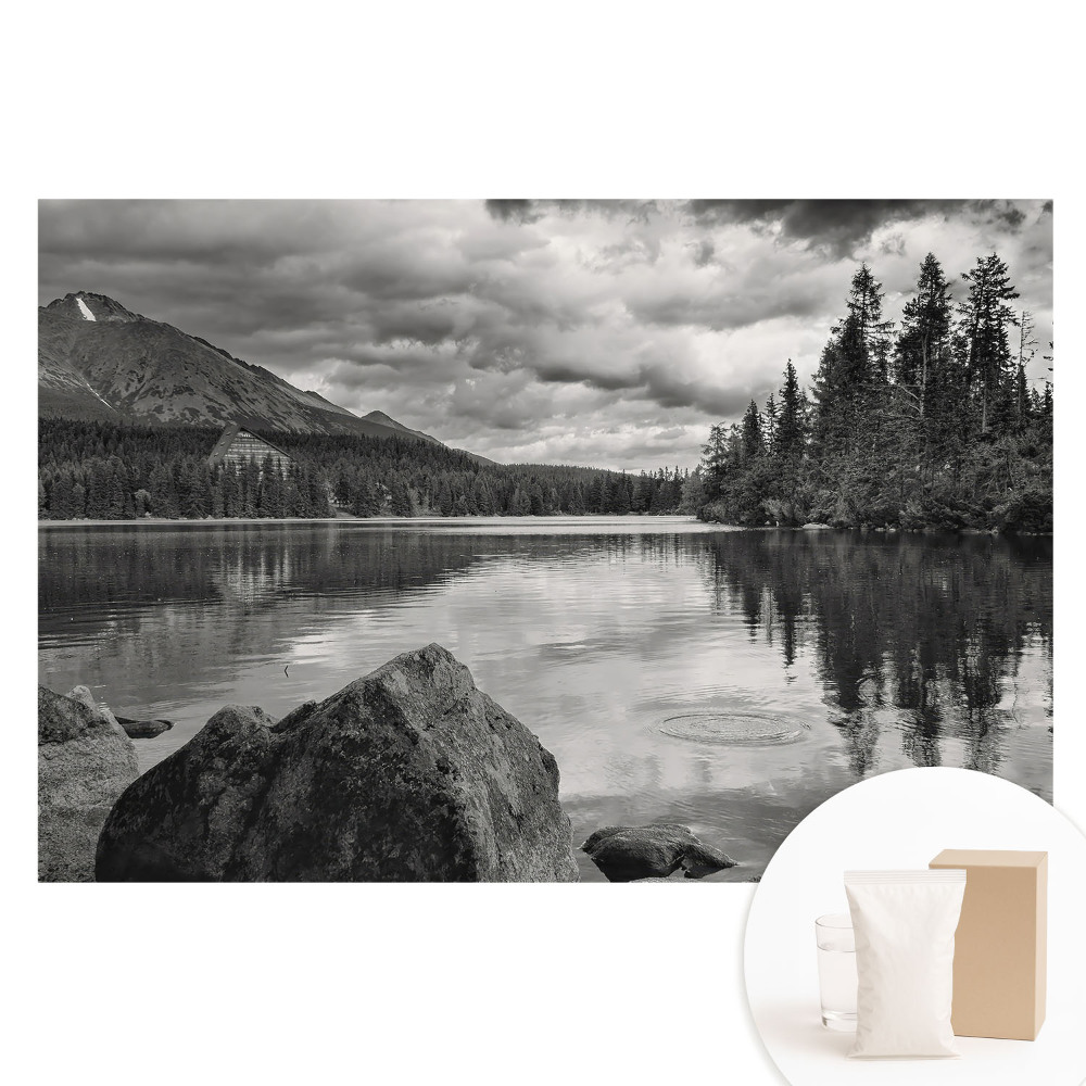 Fototapeta s potiskem na netkané textilii Horská krajina jezero stromy