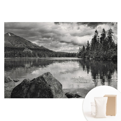 Fototapeta s potiskem na netkané textilii Horská krajina jezero stromy