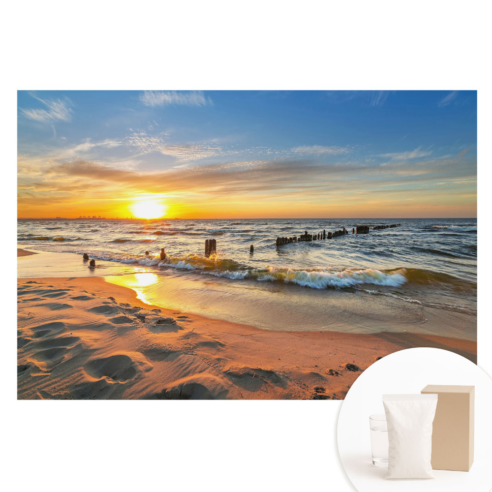 Netkaná tapeta s potiskem Západ slunce nad mořem