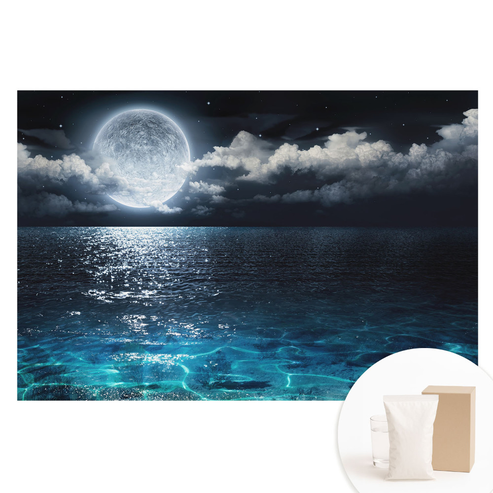 Fotografická tapeta na netkané textilii Harmonie vody a nebe v měsíční krajině
