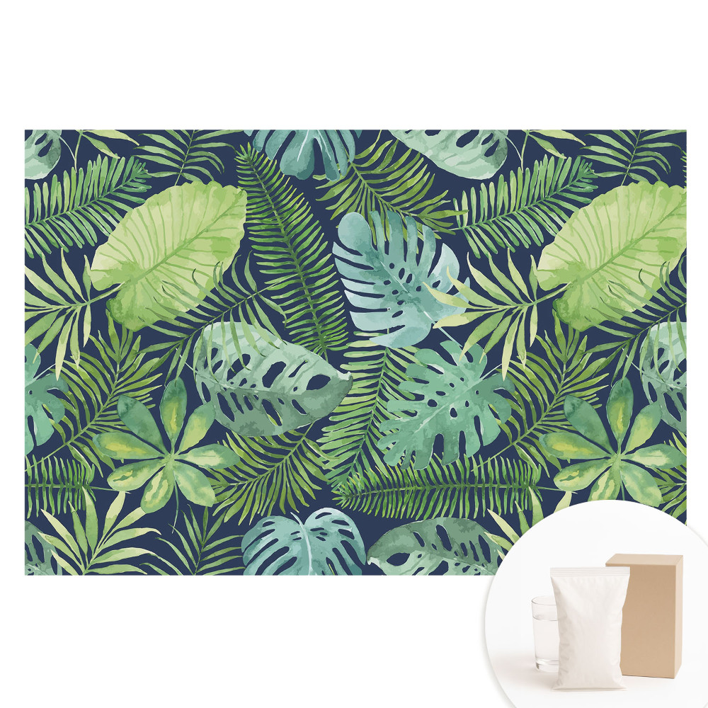Netkaná fotografická tapeta Listnatý tropický vzor plný zeleně
