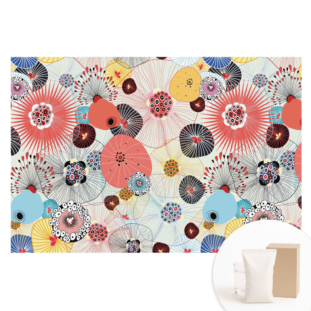 Fotografická tapeta na netkané textilii Energie barev květinového vzoru