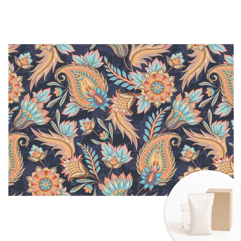 Netkaná fotografická tapeta Květiny a listy v klasickém stylu