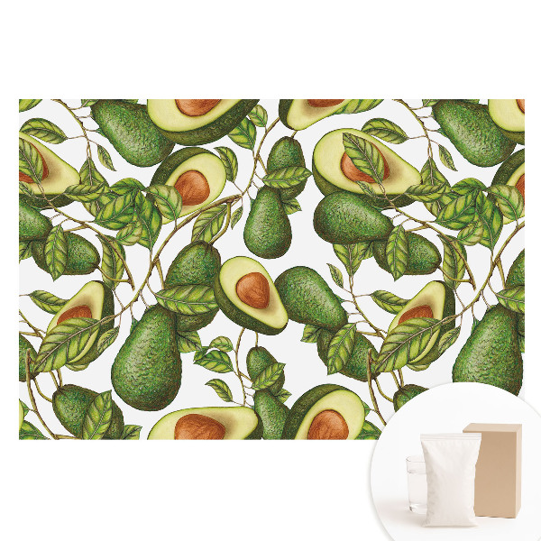 Netkaná tapeta Avokádo a zelené listy přírody