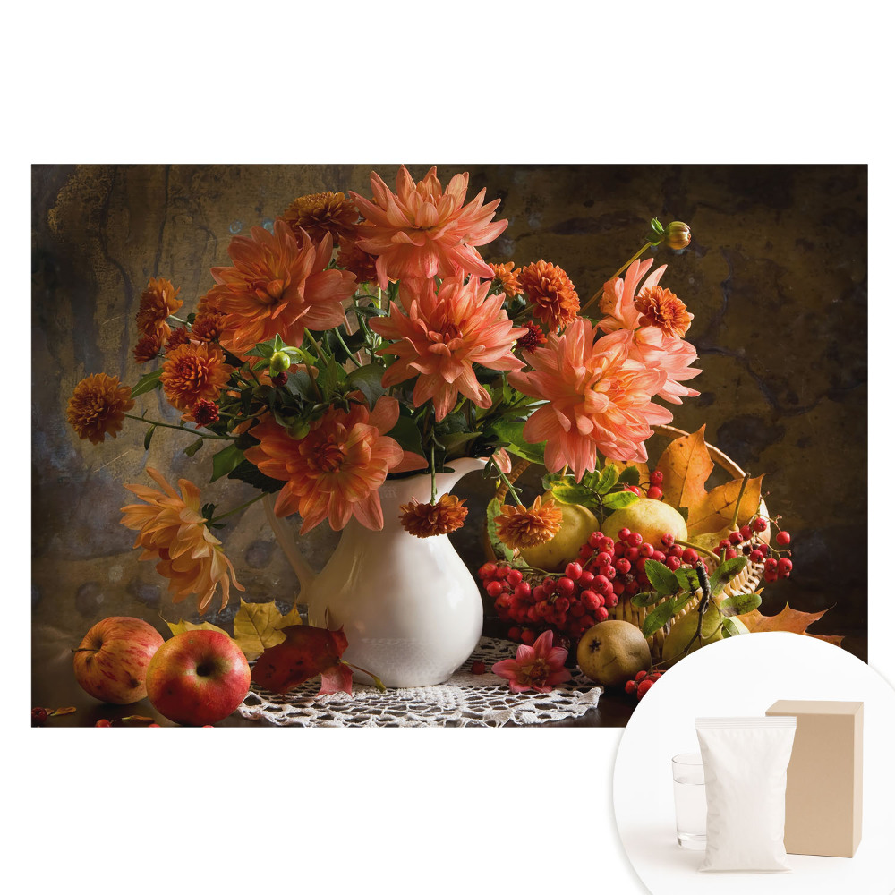 Fototapeta s potiskem na netkané textilii Květy s plody