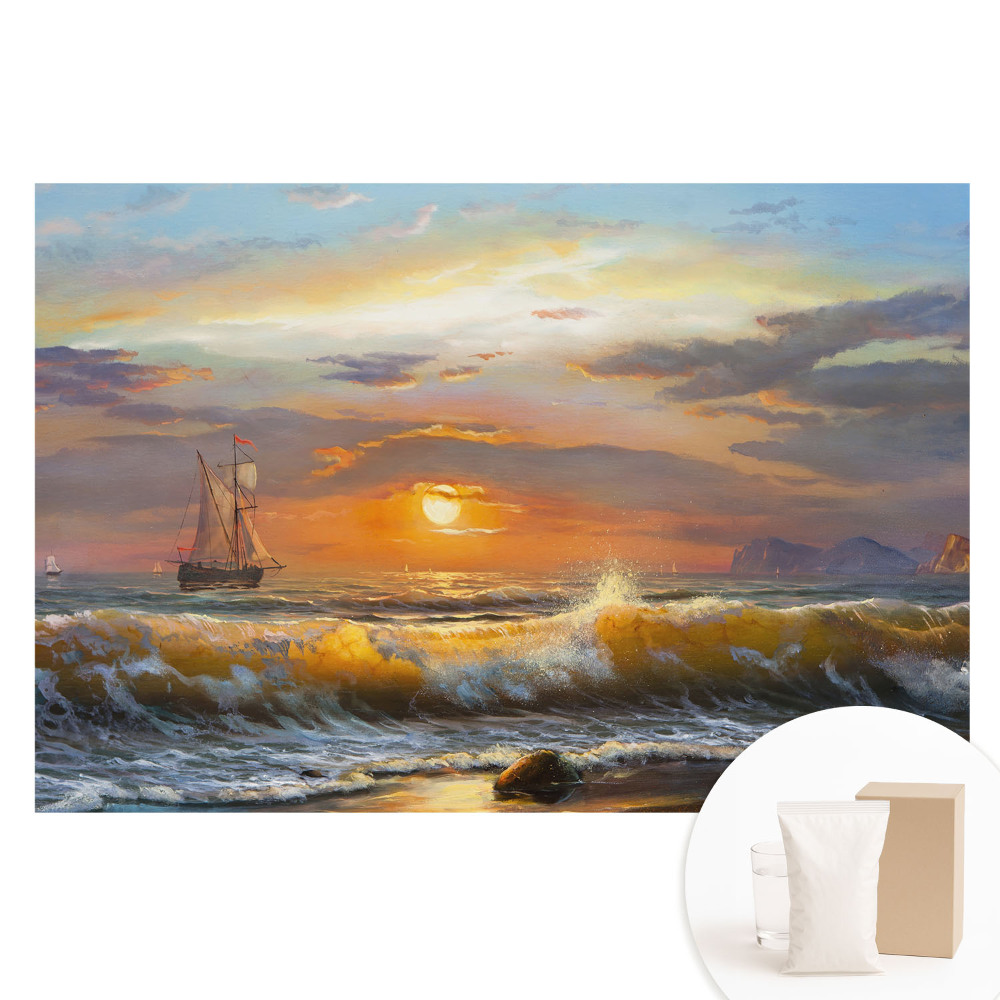 Fotografická tapeta na netkané textilii Plachetnice na moři při západu slunce