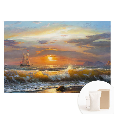 Fotografická tapeta na netkané textilii Plachetnice na moři při západu slunce