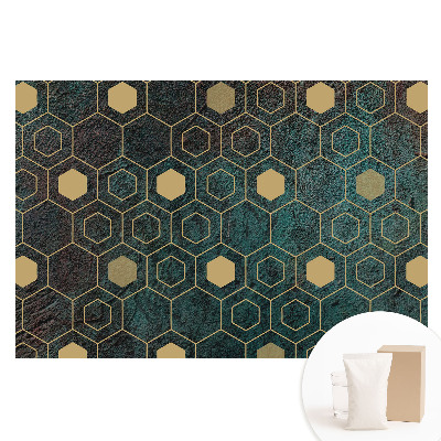 Netkaná tapeta Geometrické šestiúhelníky na tmavém pozadí