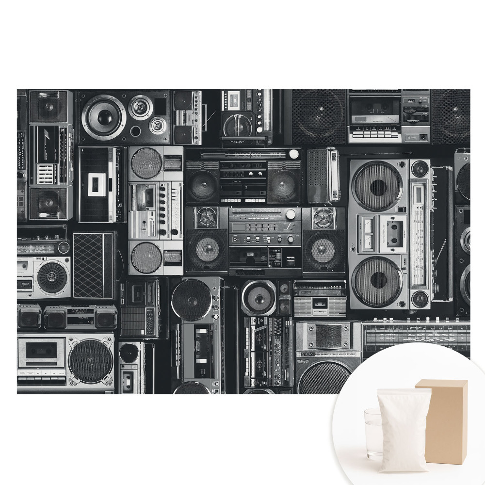 Netkaná fotografická tapeta Stylový retro vzor s rádii