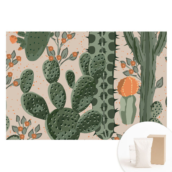 Netkaná tapeta s potiskem Moderní vzor kaktusů