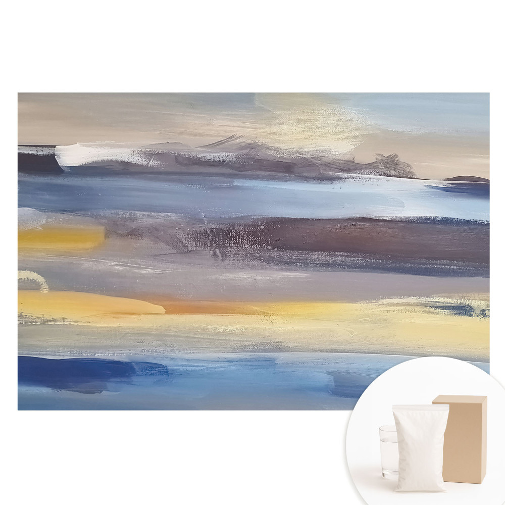 Fototapeta s potiskem na netkané textilii Abstraktní krajina v jemných barvách