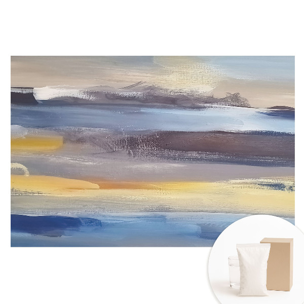 Fototapeta s potiskem na netkané textilii Abstraktní krajina v jemných barvách