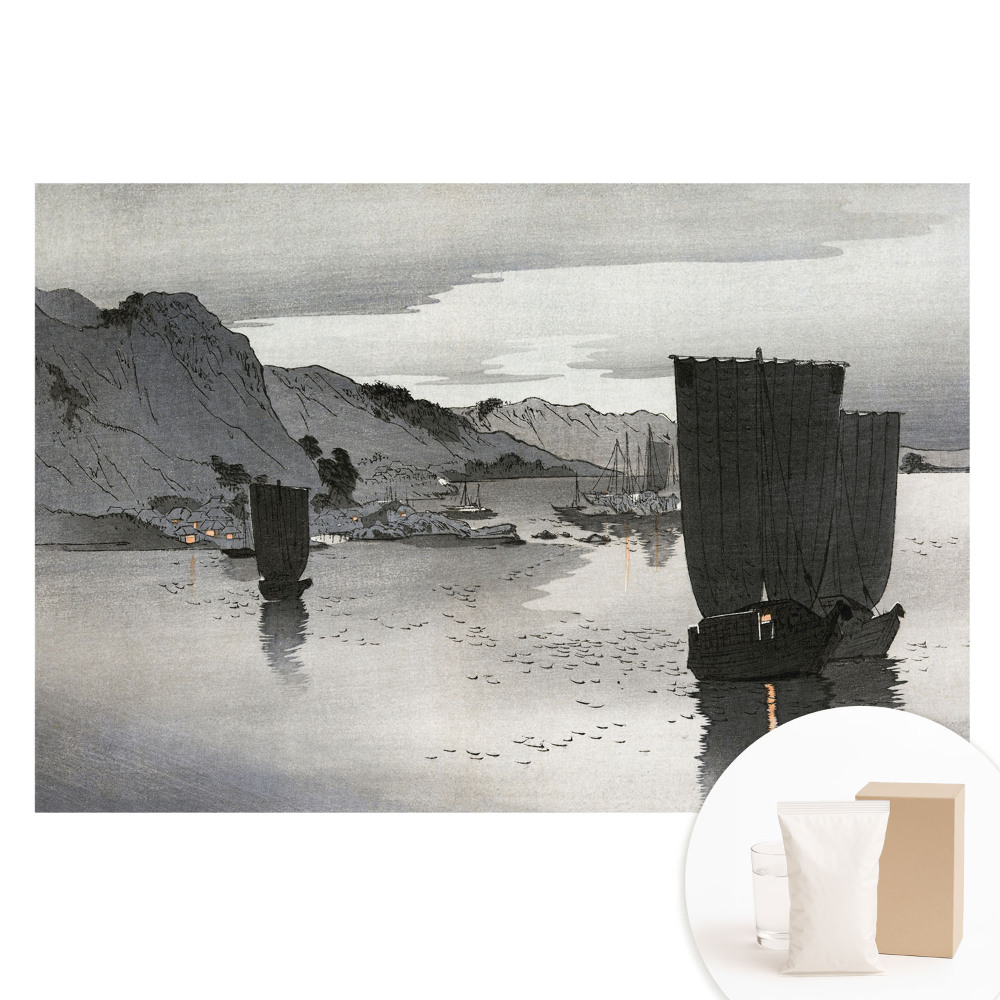 Netkaná tapeta Plachty a hory za soumraku