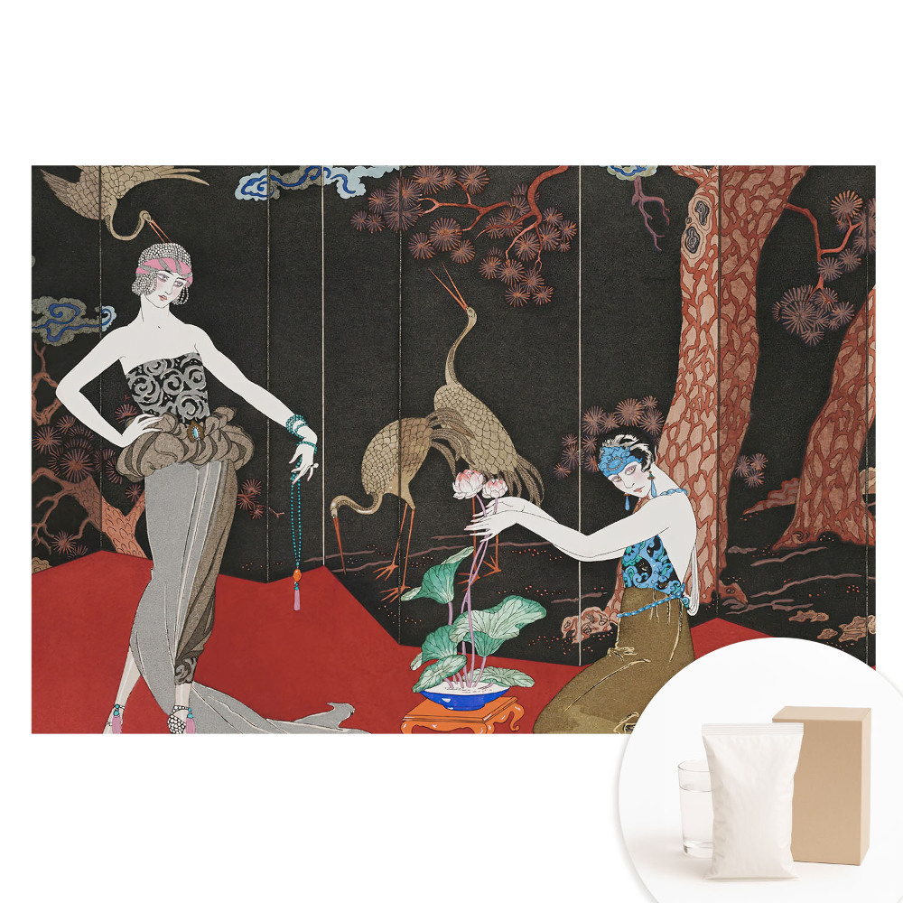 Fototapeta na vliesu s motivem postav a přírody v art deco stylu