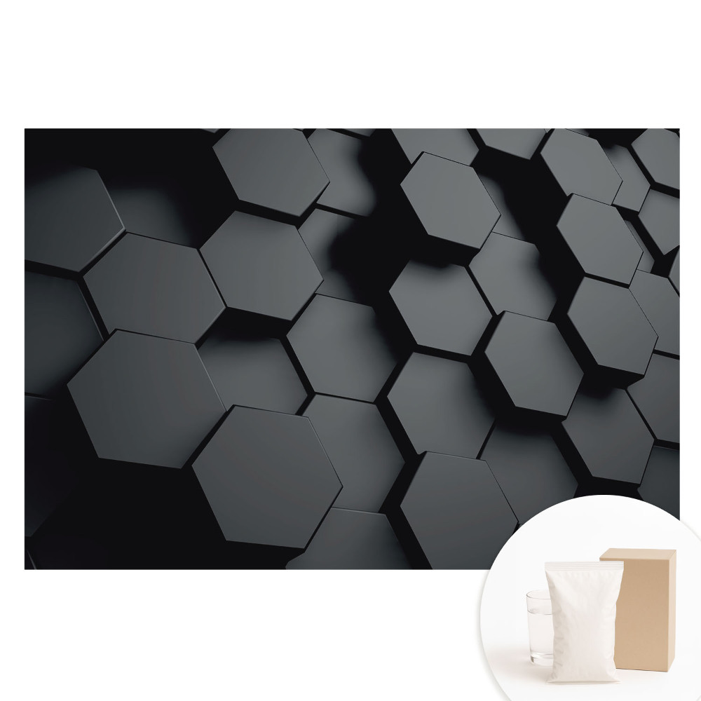 Netkaná tapeta s potiskem Tmavé 3D šestiúhelníky elegance a modernita