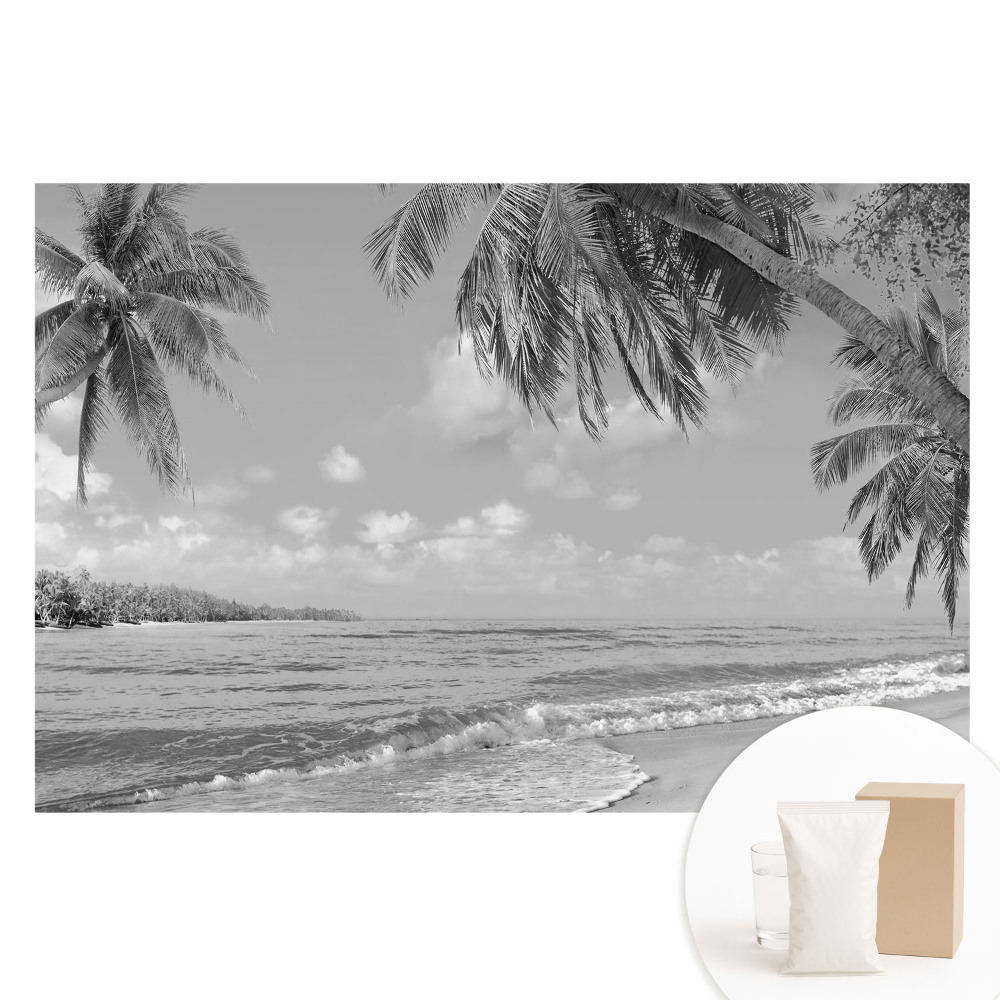 Fotografická tapeta na netkané textilii Exotická pláž s palmami