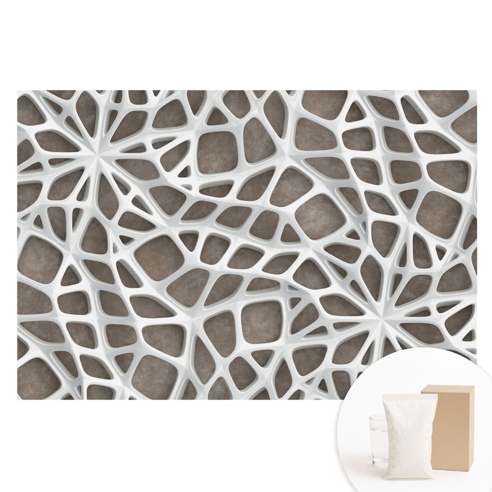 Fototapeta na netkané textilii Bílé organické struktury na hnědém pozadí