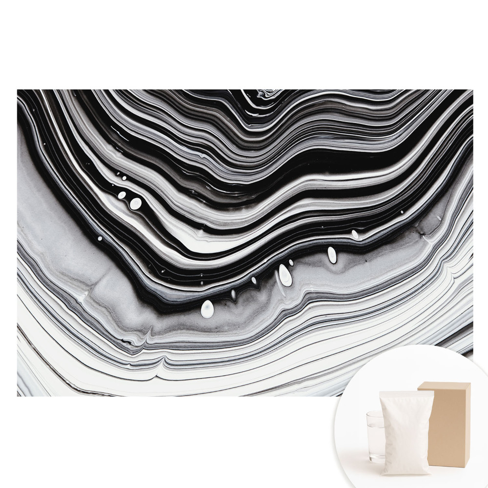 Netkaná tapeta Abstraktní vlny černé a bílé