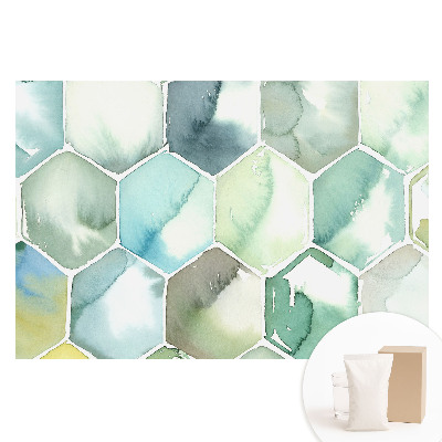 Netkaná fotografická tapeta Šestiúhelníková akvarelová harmonie