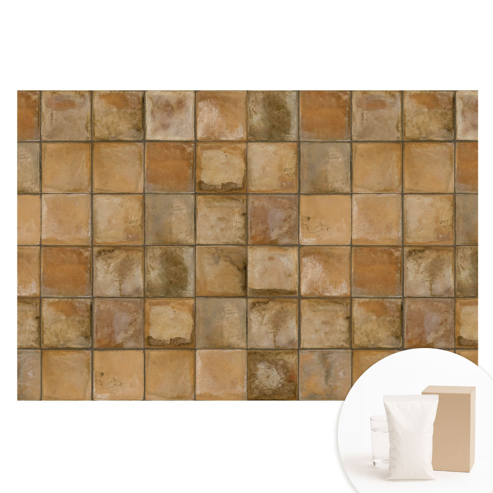 Fototapeta na netkané textilii Čtvercové dlaždice v teplých barvách