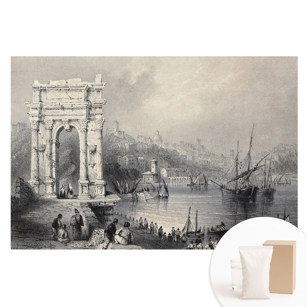 Fototapeta s potiskem na netkané textilii Historický přístav se starobylým obloukem