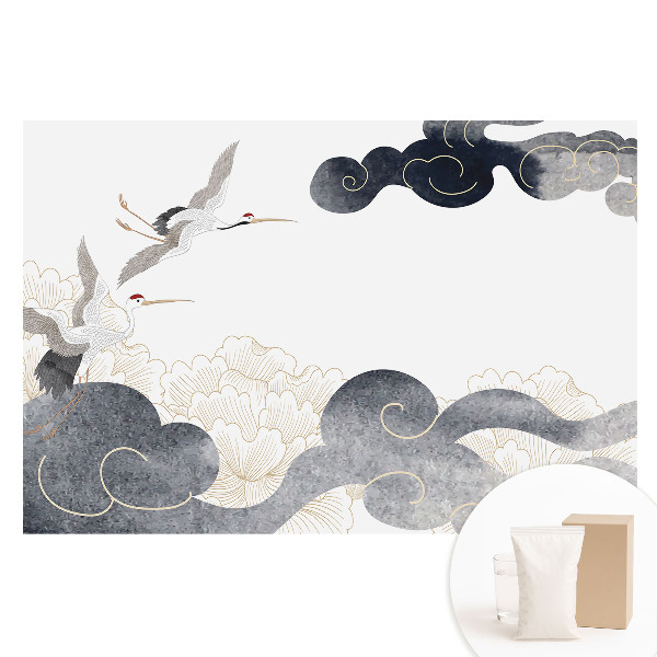 Fotografická tapeta na netkané textilii Jeřáby a mraky v klasickém stylu