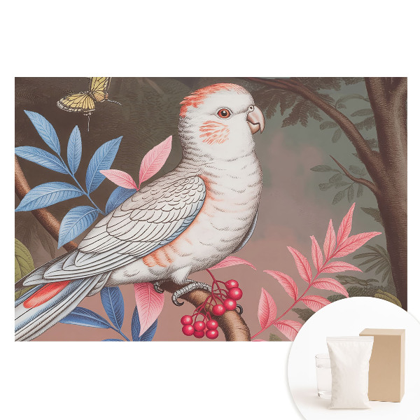 Fototapeta s potiskem na netkané textilii Papoušek mezi listy