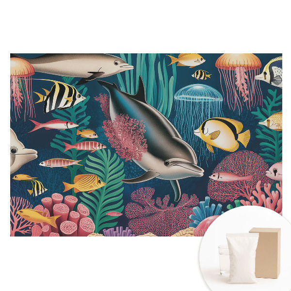 Netkaná tapeta Podvodní svět plný barev