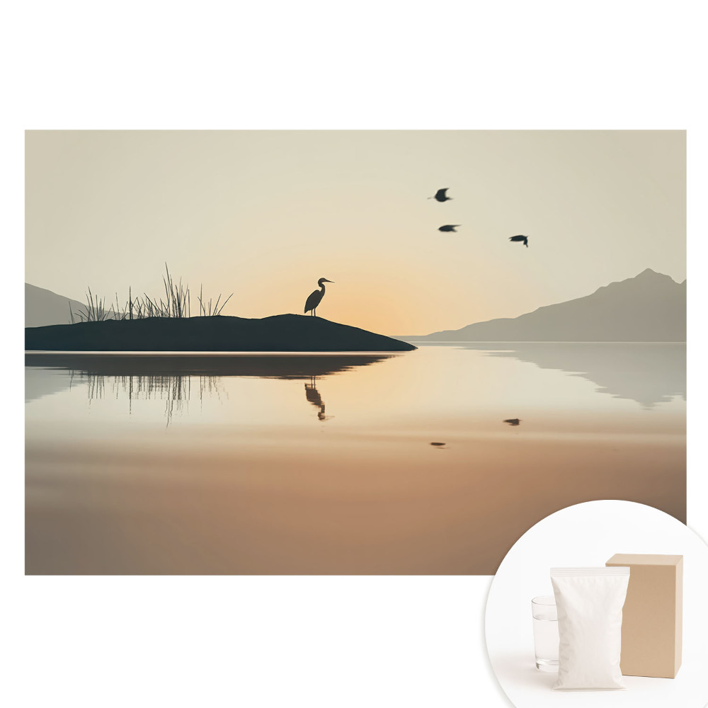 Netkaná tapeta s potiskem Tiché ráno u jezera
