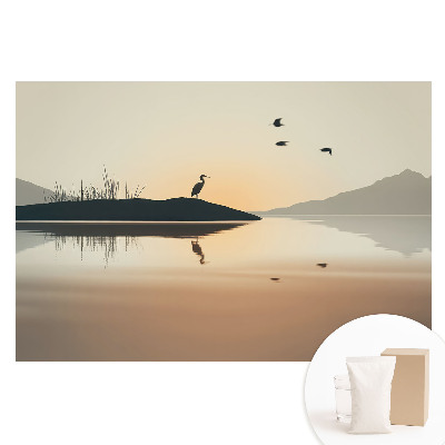 Netkaná tapeta s potiskem Tiché ráno u jezera