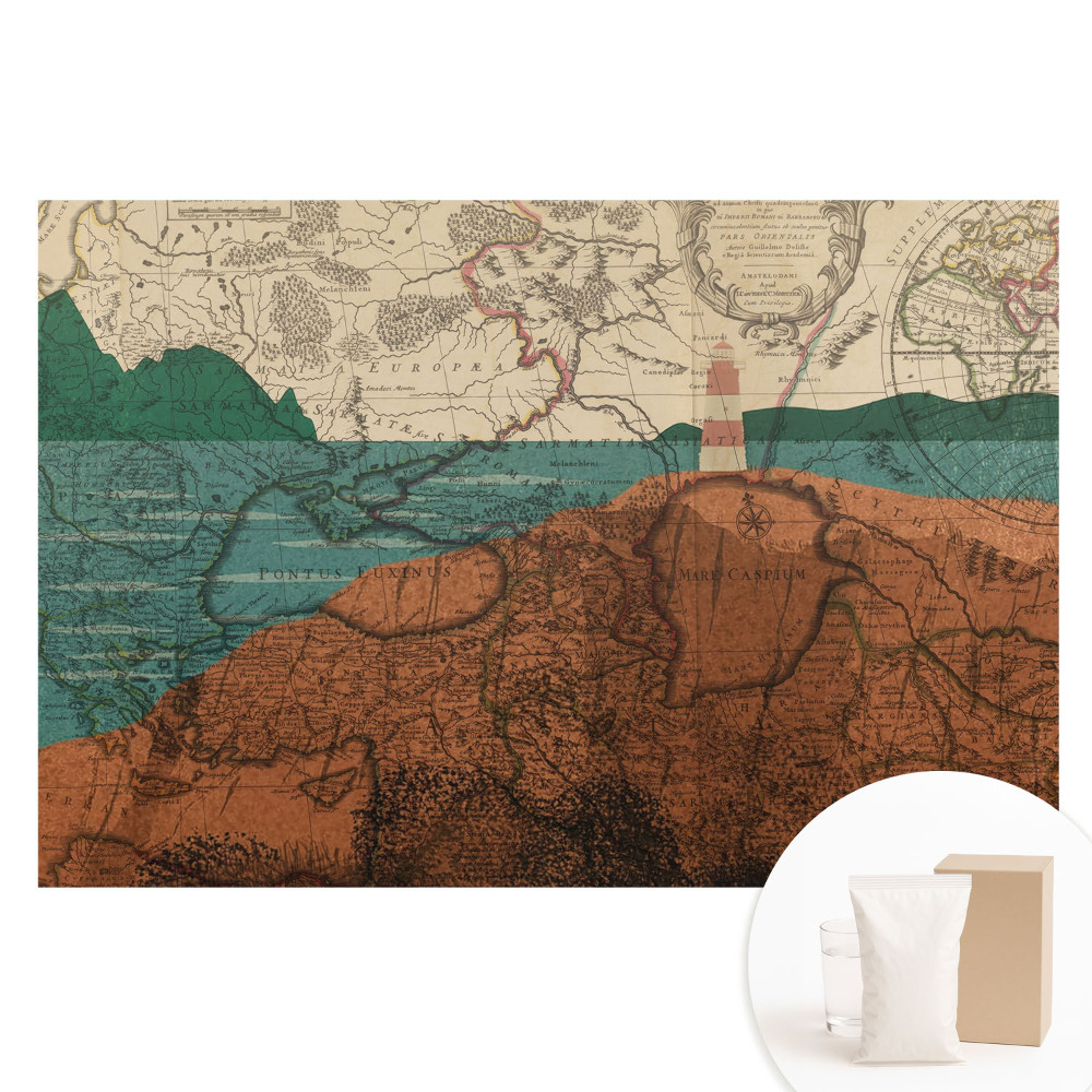 Fototapeta na vliesu Stará mapa s barvami