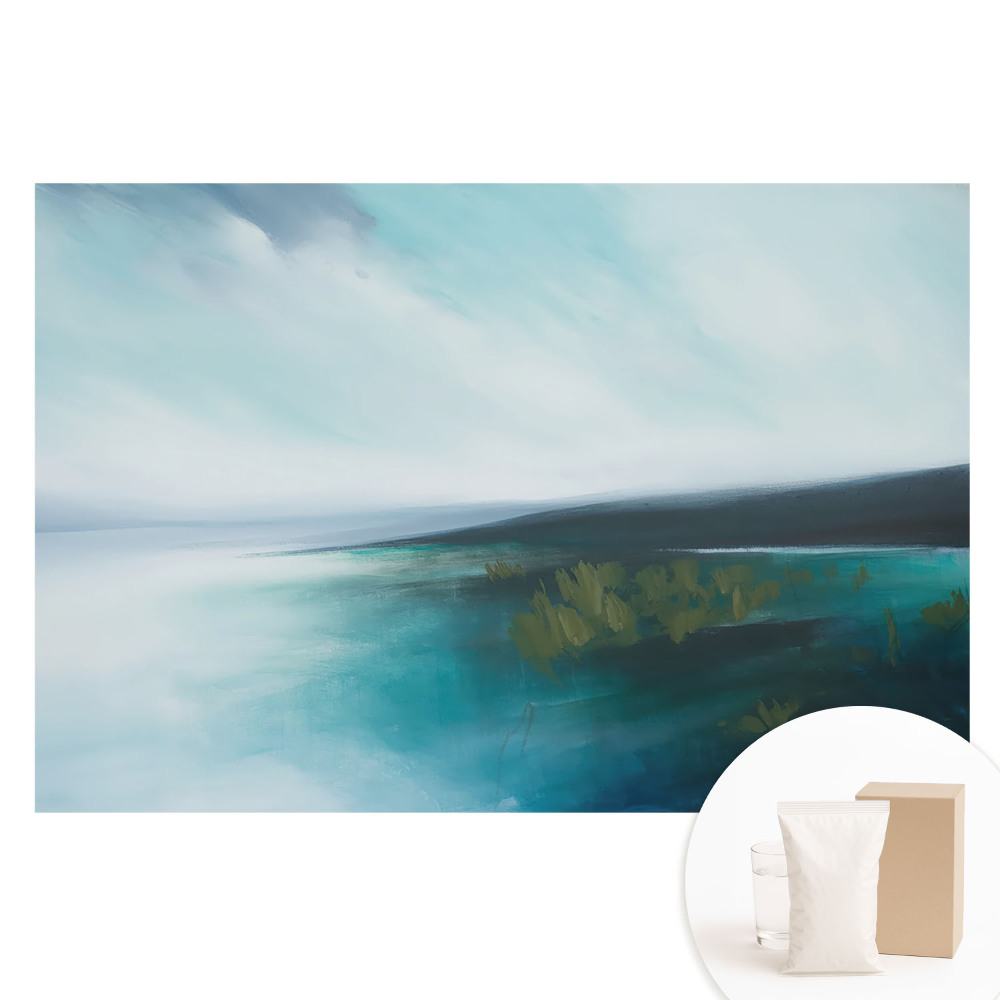 Netkaná fotografická tapeta Abstraktní modrá krajina